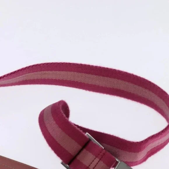 GUCCI GG Canvas Sherry Line Waist Bag Beige Pink Silver 28566 Auth 144532